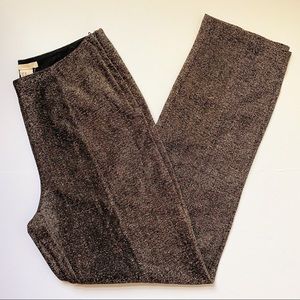 H&M Black/Gold Glitter Side Zip Skinny Leg Pant Size 10